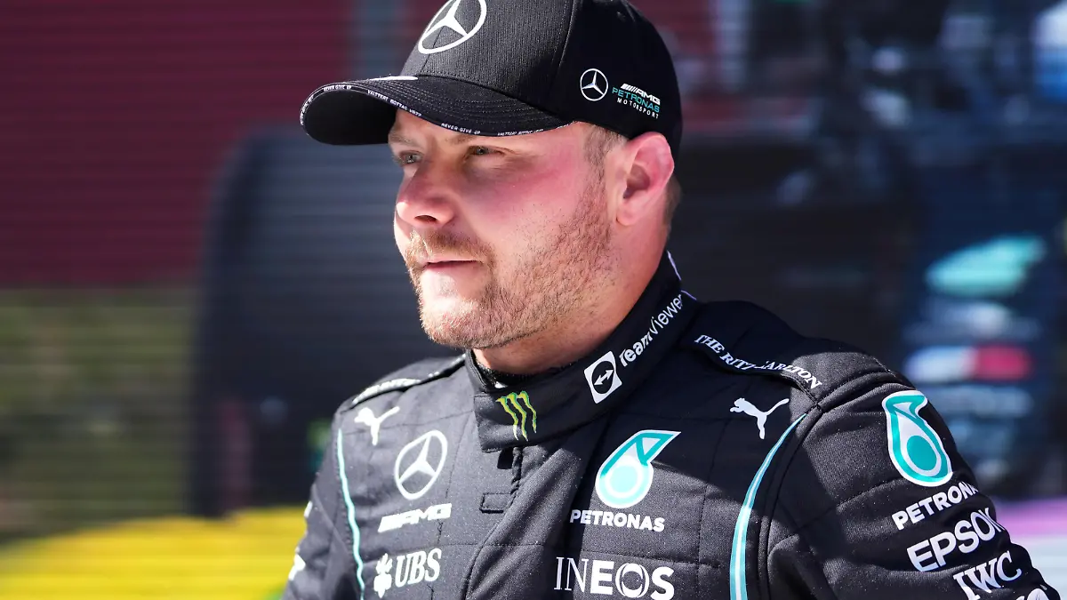 SPIELBERG, AUSTRIA - JUNE 26: Second place qualifier Valtteri Bottas of Finland and Mercedes GP looks on in parc ferme during qualifying ahead of the F1 Grand Prix of Styria at Red Bull Ring on June 26, 2021 in Spielberg, Austria. (Photo by Darko Vojinovic - Pool/Getty Images)