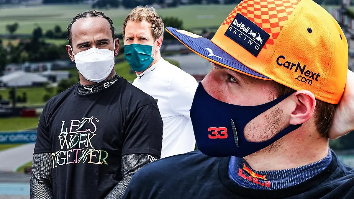 Max Verstappen, Lewis Hamilton und Sebastian Vettel gucken skeptisch - im 2. Steiermark-Training könnte es regnen