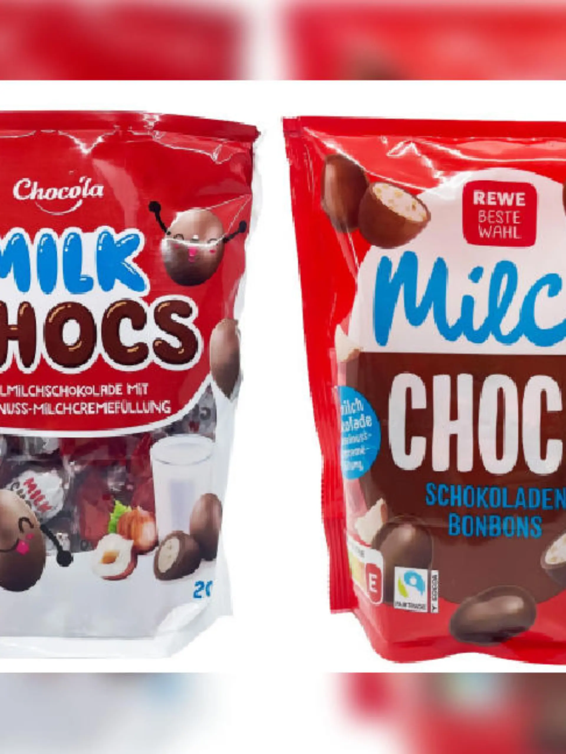 Produkte Milk Chocs Vollmilch und Milch Chocs Vollmilch