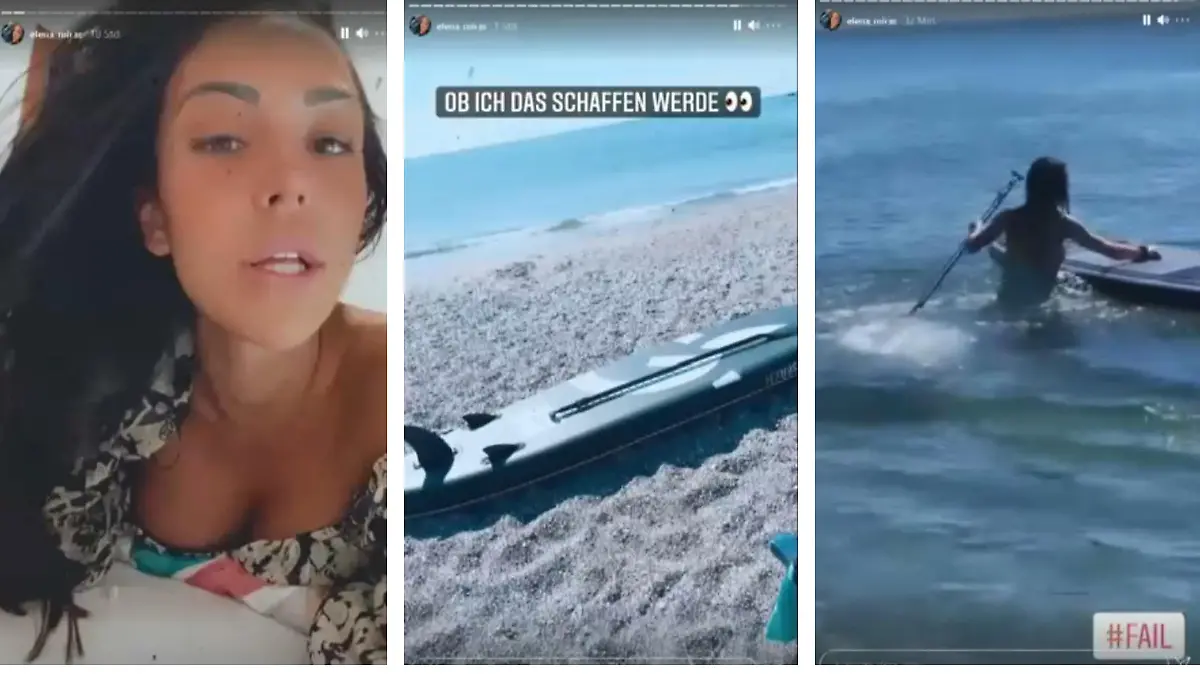 Reality-Star Elena Miras macht einen Paddel-Ausflug und geht baden.