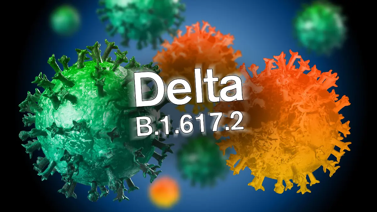 Illustration der indischen Coronavirusmutation Delta B.1.617.2 *** Illustration of the Indian coronavirus mutation Delta B 1 617 2 1028901502