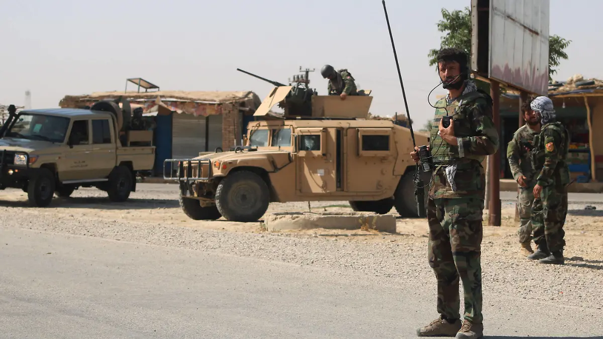 210606 -- JAWZJAN, June 6, 2021 -- Afghan security force members take part in a cleanup operation against Taliban militants in Jawzjan province, Afghanistan, June 5, 2021. Photo by /Xinhua AFGHANISTAN-JAWZJAN-CLEANUP OPERATION SayedxMominzadah PUBLICATIONxNOTxINxCHN 