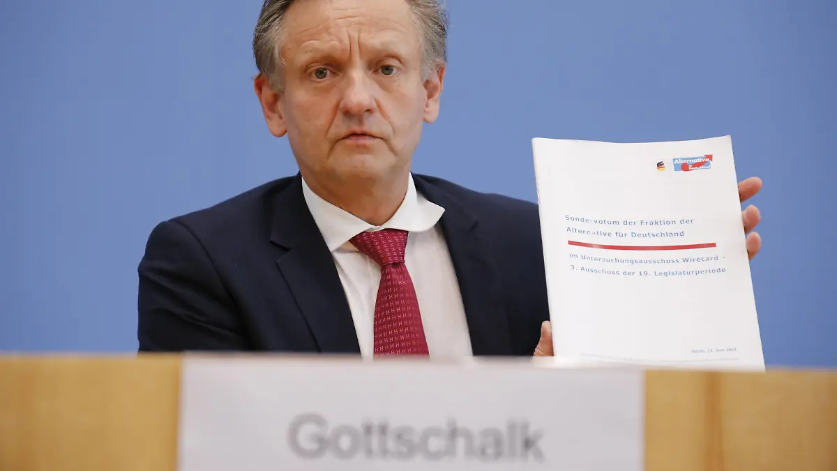 Kay Gottschalk, Vorsitzender im Untersuchungsausschuss Wirecard, AfD, Deutschland, Berlin, Bundespressekonferenz, Thema: Pressekonferenz zum Abschlussbericht des Untersuchungsausschusses Wirecard *** Kay Gottschalk, Chairman of the Wirecard Investigation Committee, AfD, Germany, Berlin, Federal Press Conference, Topic Press Conference on the Final Report of the Wirecard Investigation Committee