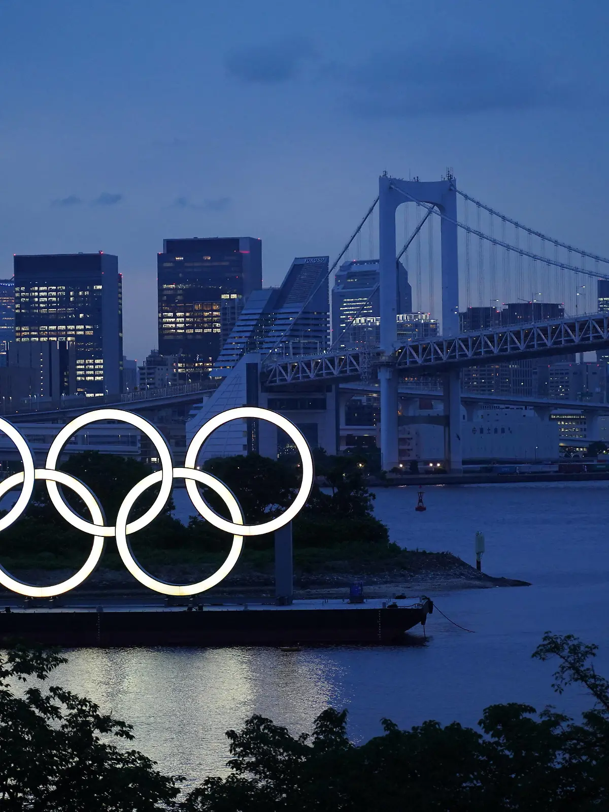  50 Days To Go For Tokyo Olympics Game The Olympic Rings displayed by the Odaiba Marine Park light up on the day marking 50 days to go for the Olympic Games, Olympische Spiele, Olympia, OS on June 3, 2021 in Tokyo, Japan. Tokyo Japan lee-notitle210603_np2u6 PUBLICATIONxNOTxINxFRA Copyright: xJinheexLeex