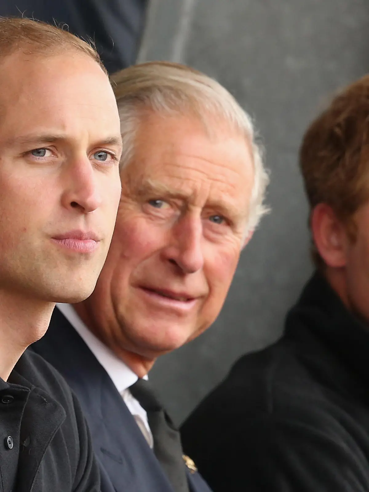 LONDON, ENGLAND - SEPTEMBER 11:  Prince William, Duke of Cambridge, Prince Harry and Prince Charles, Prince of Wales watch the athletics at Lee Valley Track during the Invictus Games on September 11, 2014 in London, England.  (Photo by Chris Jackson/Getty Images)