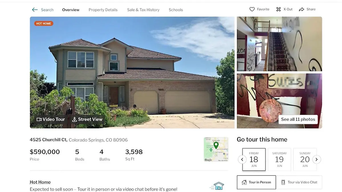 Maklerin Mimi Foster hat auf der Immobilienplattform Redfin.com keine Details ausgelassen.