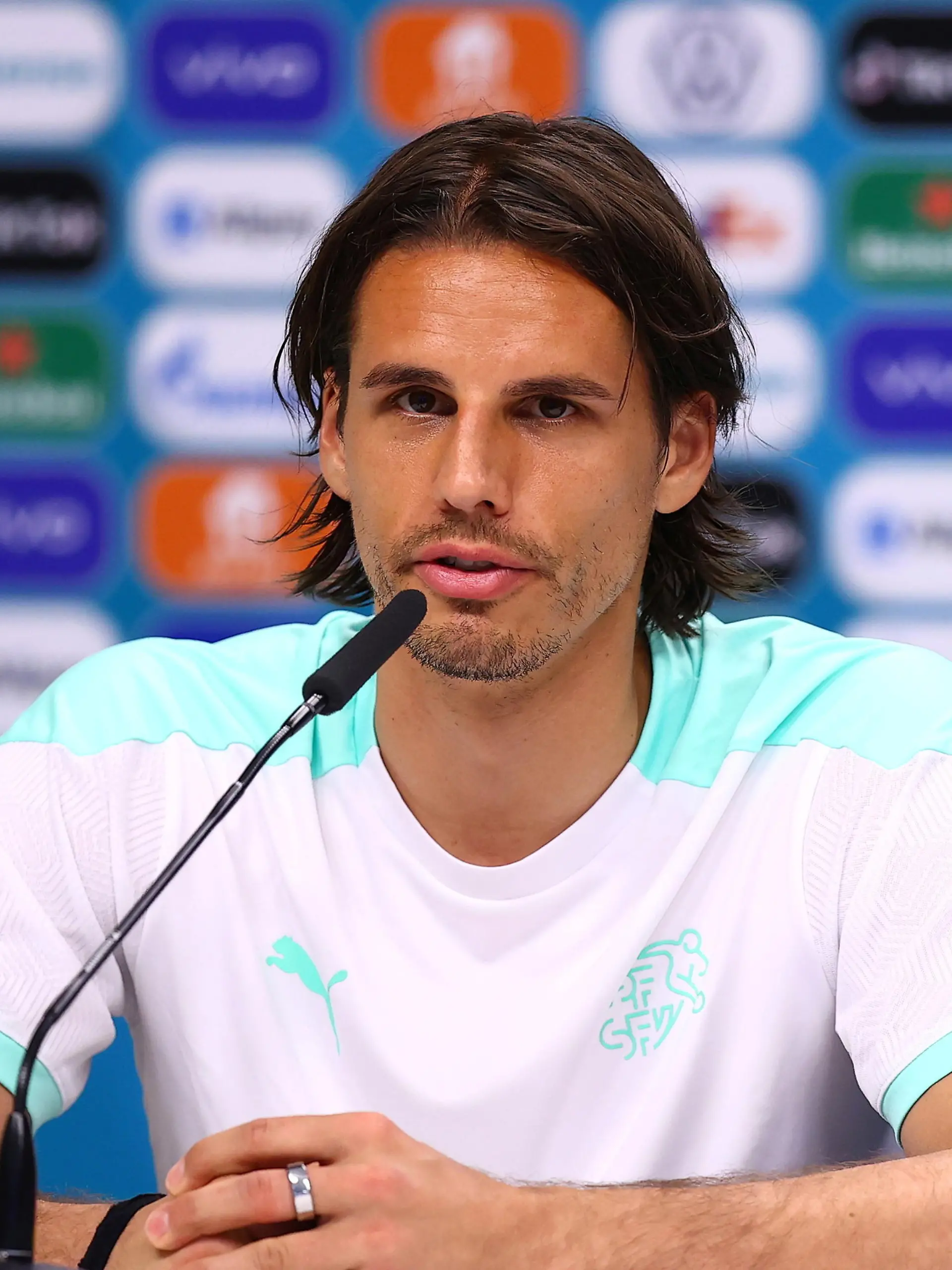 Soccer Football - Euro 2020 - Switzerland Press Conference - Baku Olympic Stadium, Baku, Azerbaijan - June 19, 2021 Switzerland's Yann Sommer during the press conference UEFA/Handout via REUTERS ??ATTENTION EDITORS - THIS IMAGE HAS BEEN SUPPLIED BY A THIRD PARTY. NO RESALES. NO ARCHIVES