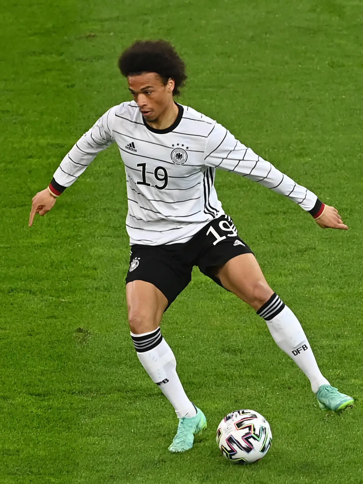 Fussball, Herren, Saison 2020/21,Test-Länderspiel in Düsseldorf, Deutschland - Lettland, v. l. Leroy Sane Deutschland, 07.06. 2021, *** Football, men, 2020 season 21,Test international in Düsseldorf, Germany Latvia, v l Leroy Sane Germany , 07 06 2021, Copyright: xMatthiasxKochx 