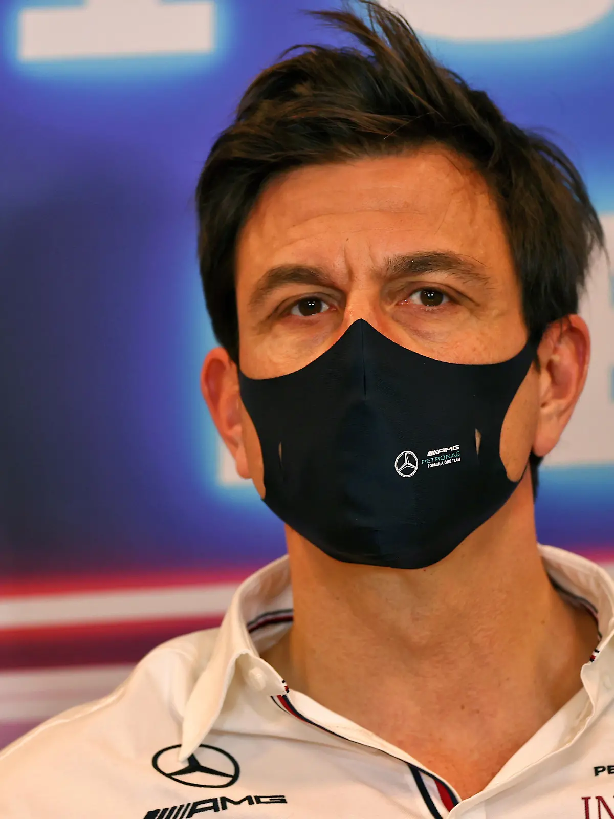 MONTE-CARLO, MONACO - MAY 20: Mercedes GP Executive Director Toto Wolff talks in a Team Principals Press Conference during practice ahead of the F1 Grand Prix of Monaco at Circuit de Monaco on May 20, 2021 in Monte-Carlo, Monaco. (Photo by XPB - Pool/Getty Images)