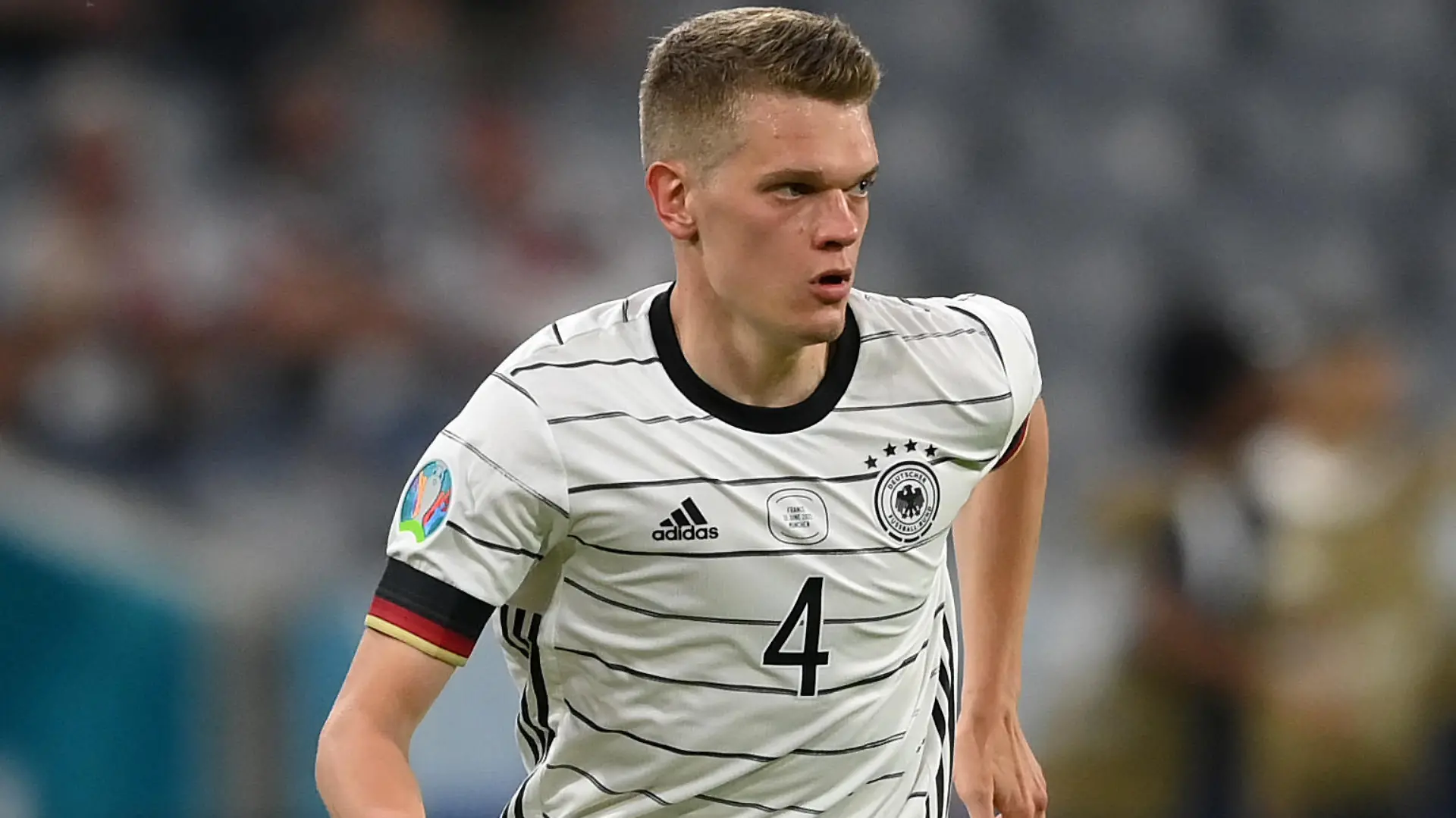 MUNICH, GERMANY - JUNE 15: Matthias Ginter of Germany in action during the UEFA Euro 2020 Championship Group F match between France and Germany at Football Arena Munich on June 15, 2021 in Munich, Germany. (Photo by Matthias Hangst/Getty Images)