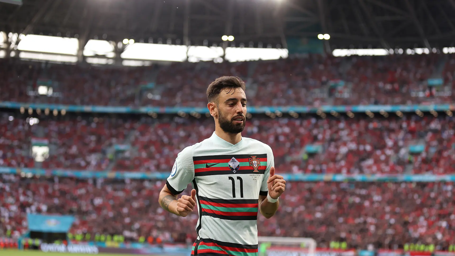Soccer Football - Euro 2020 - Group F - Hungary v Portugal - Puskas Arena, Budapest, Hungary - June 15, 2021 Portugal's Bruno Fernandes Pool via REUTERS/Alex Pantling