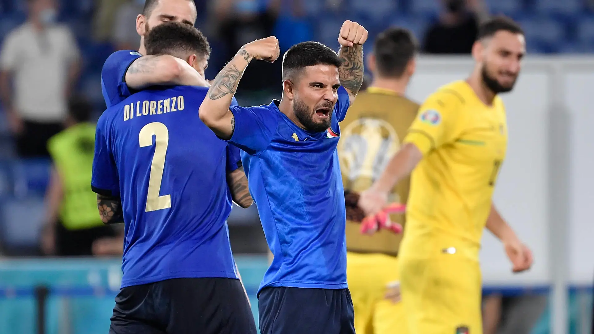 Lorenzo Insigne of Italy celebrates after victory the UEFA EURO, EM, Europameisterschaft,Fussball 2020 Group stage - Group A football match between Italy and Switzerland at stadio Olimpico in Rome Italy, June 16th, 2021. Photo Andrea Staccioli / Insidefoto andreaxstaccioli