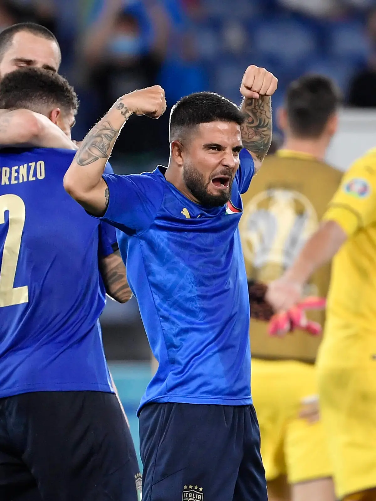 Lorenzo Insigne of Italy celebrates after victory the UEFA EURO, EM, Europameisterschaft,Fussball 2020 Group stage - Group A football match between Italy and Switzerland at stadio Olimpico in Rome Italy, June 16th, 2021. Photo Andrea Staccioli / Insidefoto andreaxstaccioli 