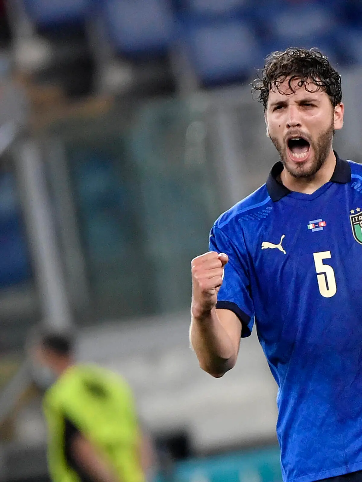 Manuel Locatelli of Italy celebrates after scoring the goal of 1-0 during the UEFA EURO, EM, Europameisterschaft,Fussball 2020 Group stage - Group A football match between Italy and Switzerland at stadio Olimpico in Rome Italy, June 16th, 2021. Photo Andrea Staccioli / Insidefoto andreaxstaccioli 