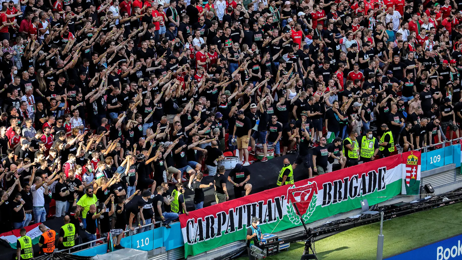 Budapest, Hungary, June 14th 202 Full stands in the Puskas Arena during the European Championship, EM, Europameisterschaft training session of Hungary and Portugal at Puskas Ar na in Budagpest, Hungary. PUBLICATIONxNOTxINxBRA