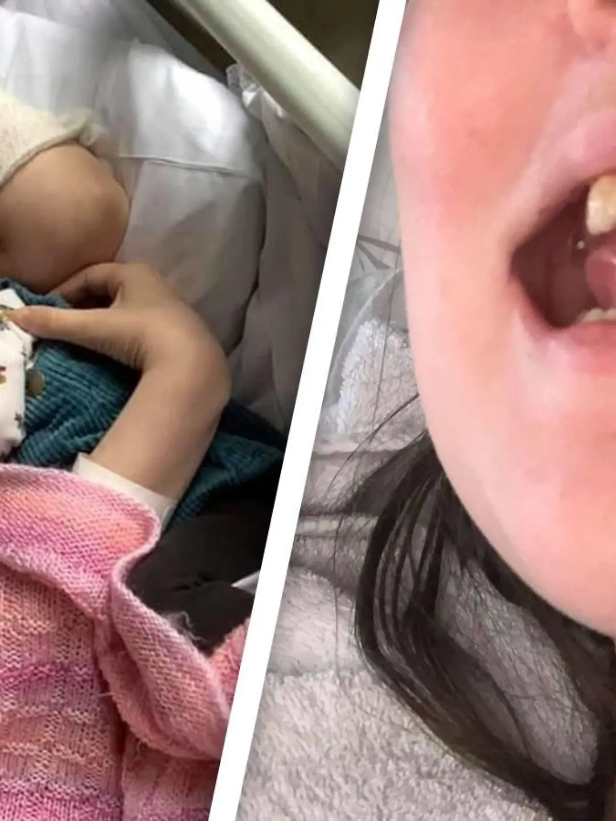 Nicole Freeman mit ihrer Tochter im Krankenhaus