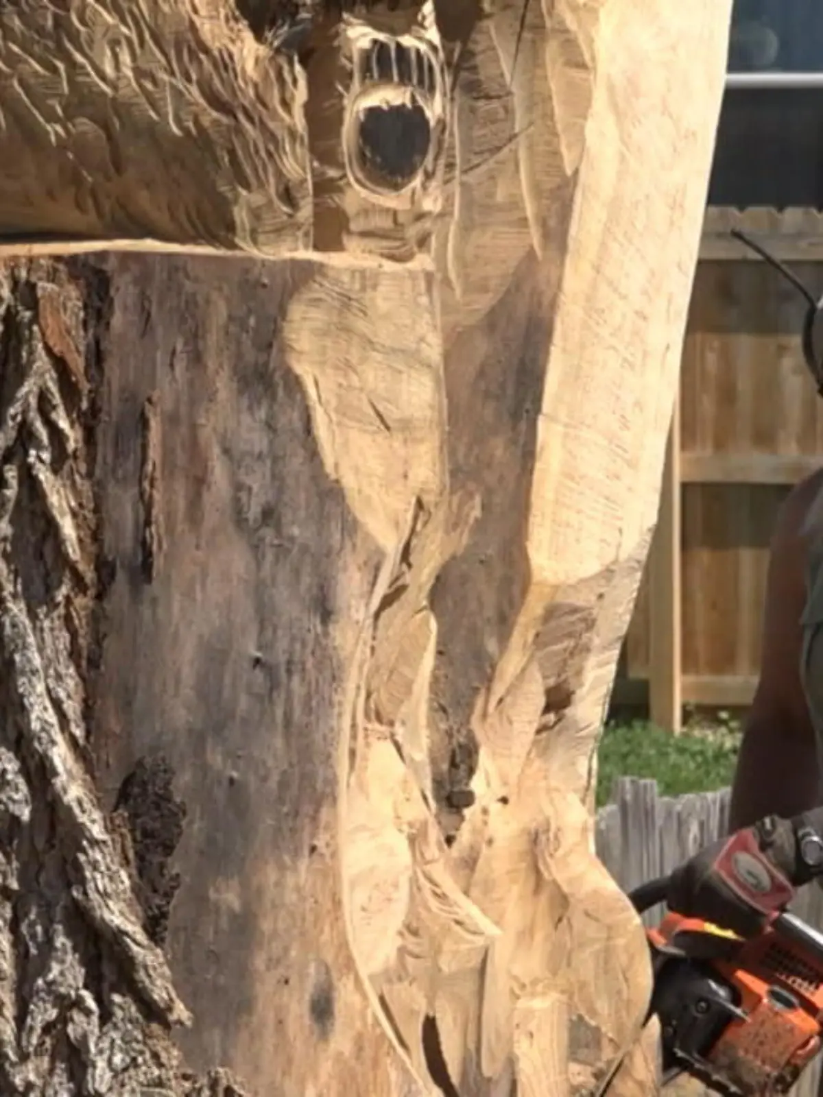 Bild zu: ""Chainsaw Mama" schwingt Kettensäge "