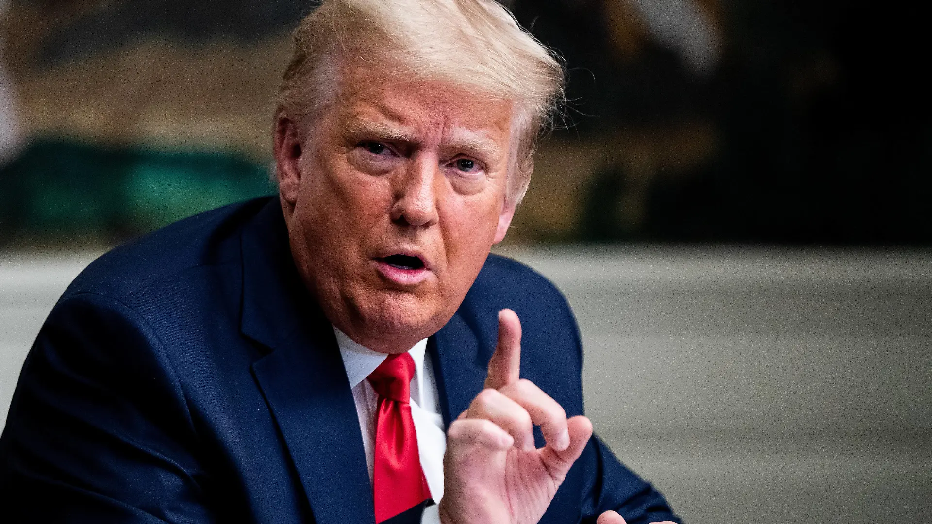 Donald Trump, 75. Geburtstag am 14. Juni News Themen der Woche KW48 News Bilder des Tages November 26, 2020, Washington, District of Columbia, USA: United States President Donald J. Trump speaks via teleconference to representatives of each branch of the Armed Forces, including the Space Force, from the Diplomatic Room of the White House on Thanksgiving Day in Washington, DC on November 26, 2020. In answering questions from the media he called the election a massive fraud..Credit: / Pool via CNP Washington USA - ZUMAs152 20201126_zaa_s152_010 Copyright: xErinxSchaffx