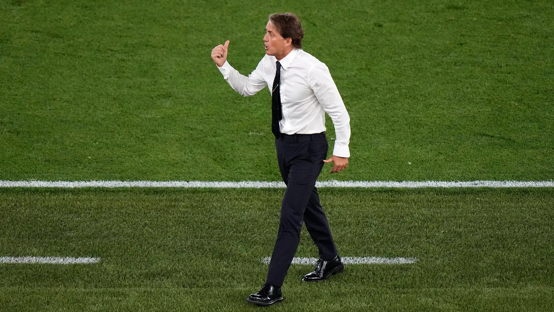 ROME, ITALY - JUNE 11: Roberto Mancini, Head Coach of Italy reacts during the UEFA Euro 2020 Championship Group A match between Turkey and Italy at the Stadio Olimpico on June 11, 2021 in Rome, Italy. (Photo by Andrew Medichini - Pool/Getty Images)