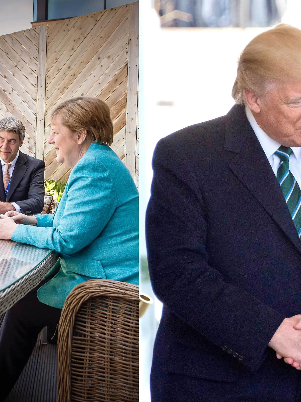 Merkel mit Joe Biden und Donald Trump