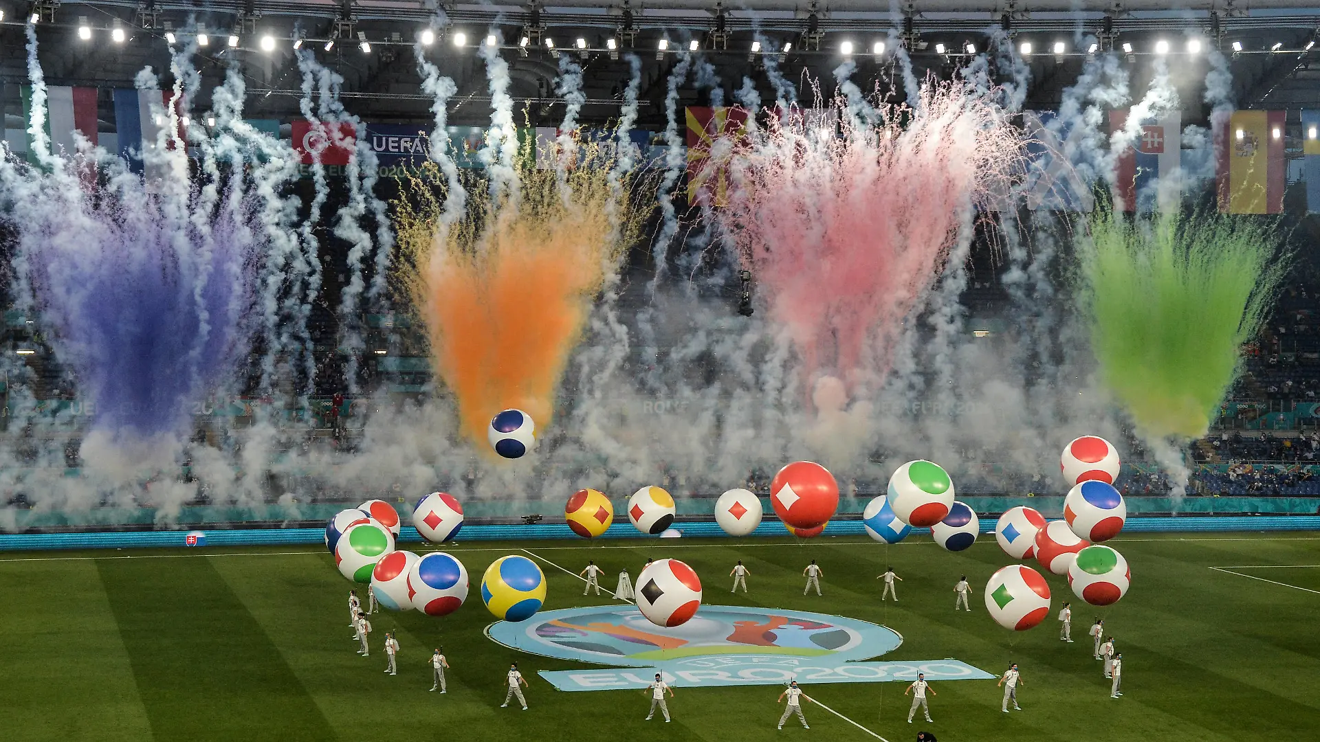 The opening ceremony of the UEFA EURO, EM, Europameisterschaft,Fussball 2020 european football championships before the match between Turkey and Italy at stadio Olimpico in Rome Italy, June 11th, 2021. Photo Andrea Staccioli / Insidefoto andreaxstaccioli