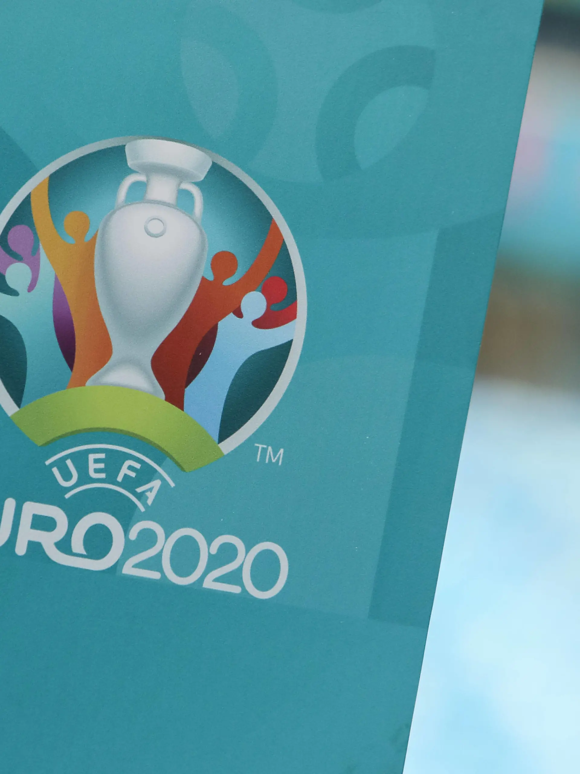  UEFA EURO, EM, Europameisterschaft,Fussball 2020 Trophy Tour UEFA Euro 2020 logo is seen during a media tour at Gazprom Arena stadium, one of the host venues of the tournament, on May 22, 2021 in Saint Petersburg, Russia. Saint Petersburg Russia kireev-notitle210522_npW7U PUBLICATIONxNOTxINxFRA Copyright: xMikexKireevx 