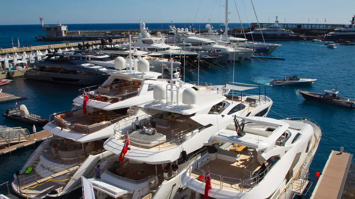 Monte Carlo, Monaco - September 26, 2018: Monaco Yacht Show Atmosphere. Yachts