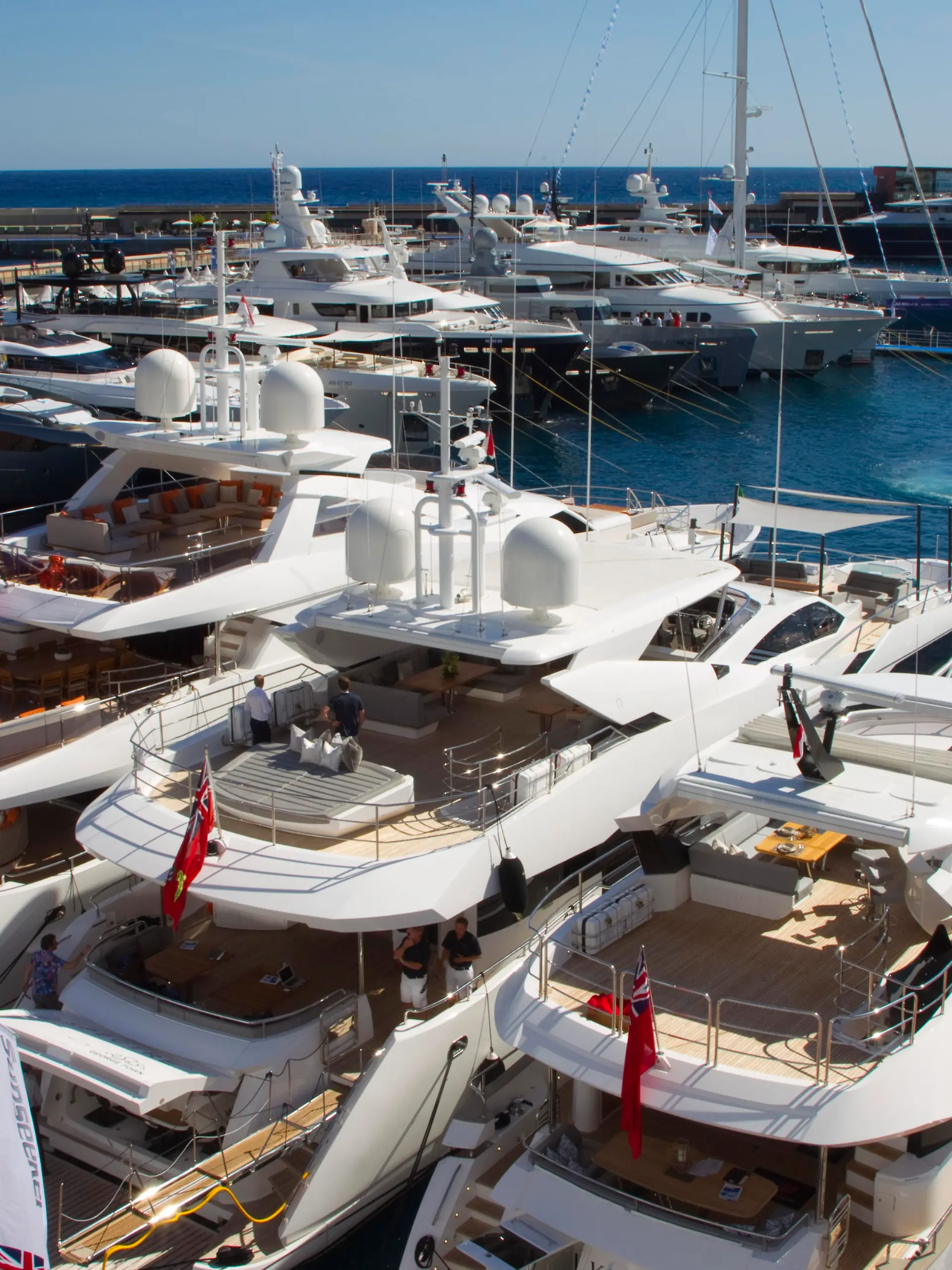 Monte Carlo, Monaco - September 26, 2018: Monaco Yacht Show Atmosphere. Yachts