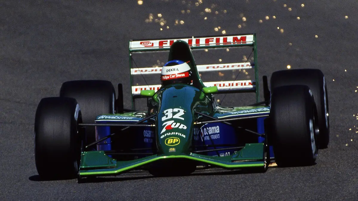 25 Aug 1991:  Jordan-Ford driver Michael Schumacher of Germany makes his F1 debut during the Belgian Formula One Grand Prix held in Spa, Belgium.  Mandatory Credit: Pascal Rondeau /Allsport