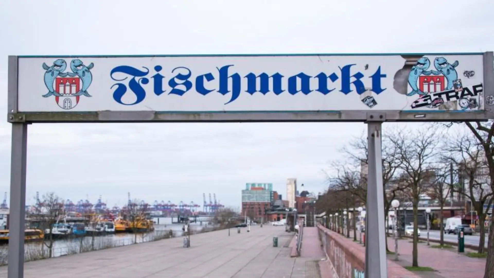 Leerer Hamburger Fischmarkt