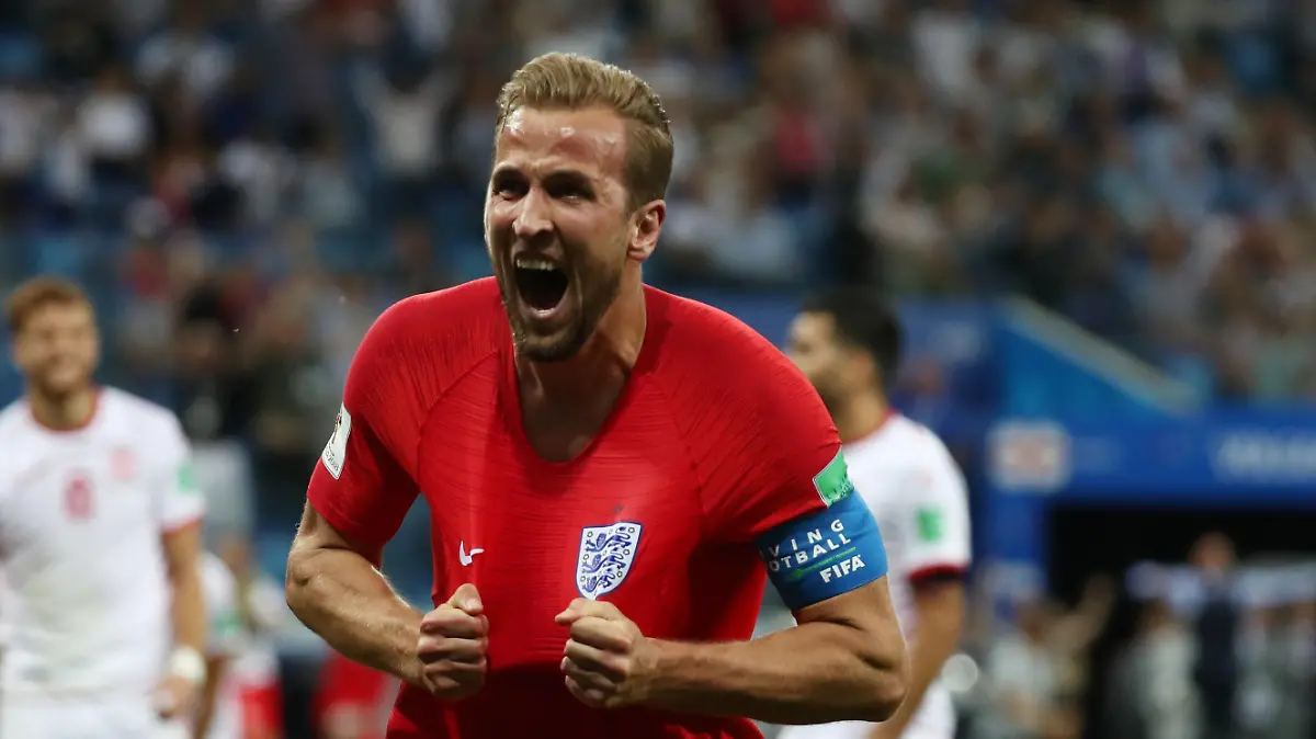 Soccer Football - World Cup - Group G - Tunisia vs England - Volgograd Arena, Volgograd, Russia - June 18, 2018   England's Harry Kane celebrates scoring their second goal    REUTERS/Sergio Perez