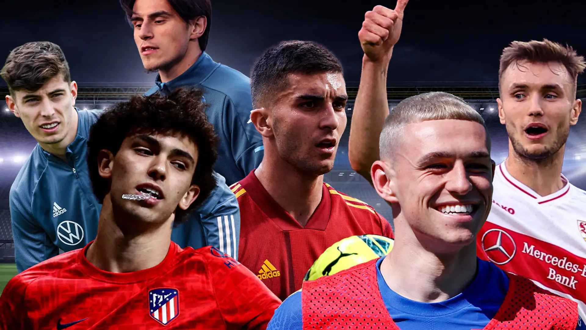 Kai Havertz, Joao Felix, Eljif Elmas, Ferran Torres, Phil Foden, Sasa Kalajdzic
