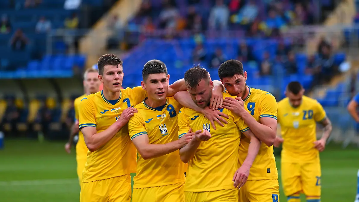 KYIV, UKRAINE - JUNE 07, 2021: Ukraine celebrating goal. The football match Ukraine vs Cyprus Copyright: xVitaliixKliuievx 