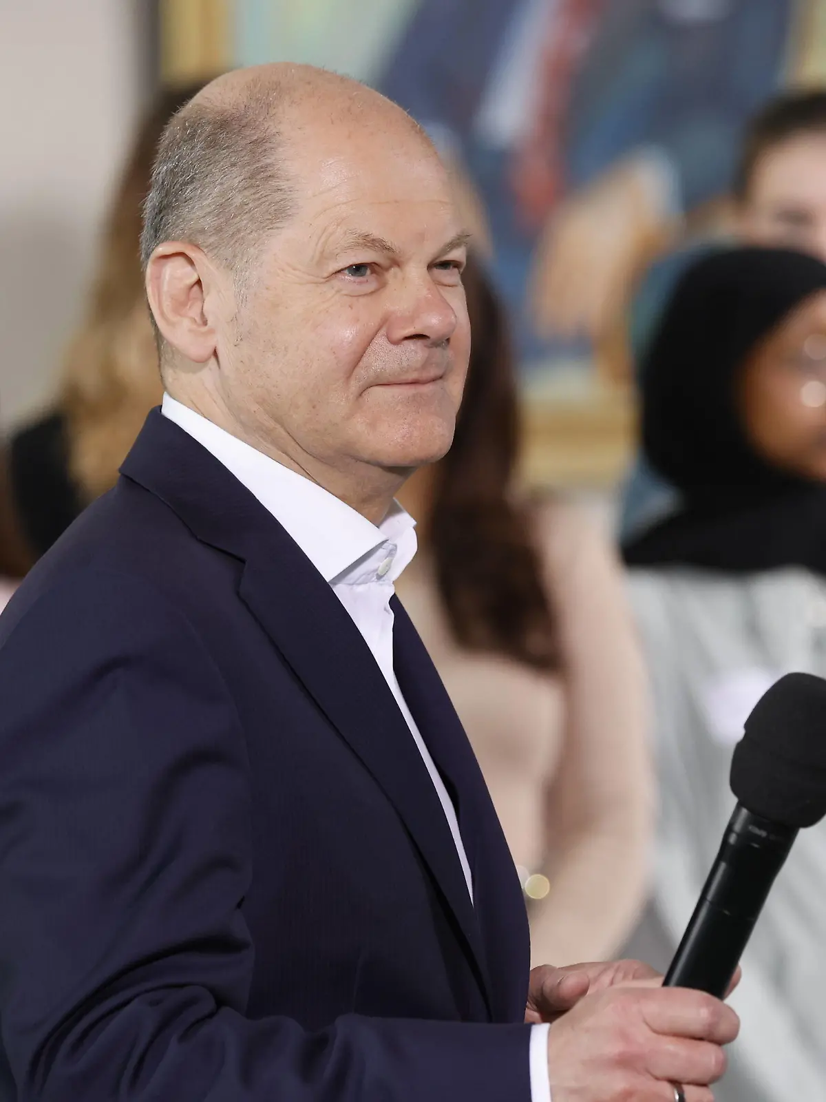 Olaf Scholz, Bundeskanzler, Deutschland, Berlin, Bundeskanzleramt, Auftaktveranstaltung zum Girls Day 2023 *** Olaf Scholz, Federal Chancellor, Germany, Berlin, Federal Chancellery, launch event for Girls Day 2023