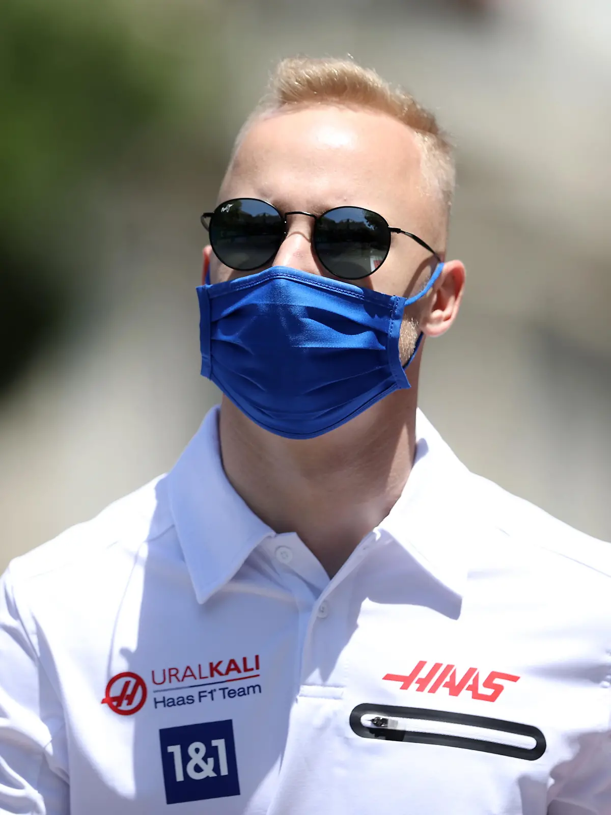 BAKU, AZERBAIJAN - JUNE 03: Nikita Mazepin of Russia and Haas F1 walks the track during previews ahead of the F1 Grand Prix of Azerbaijan at Baku City Circuit on June 03, 2021 in Baku, Azerbaijan. (Photo by Clive Rose/Getty Images)
