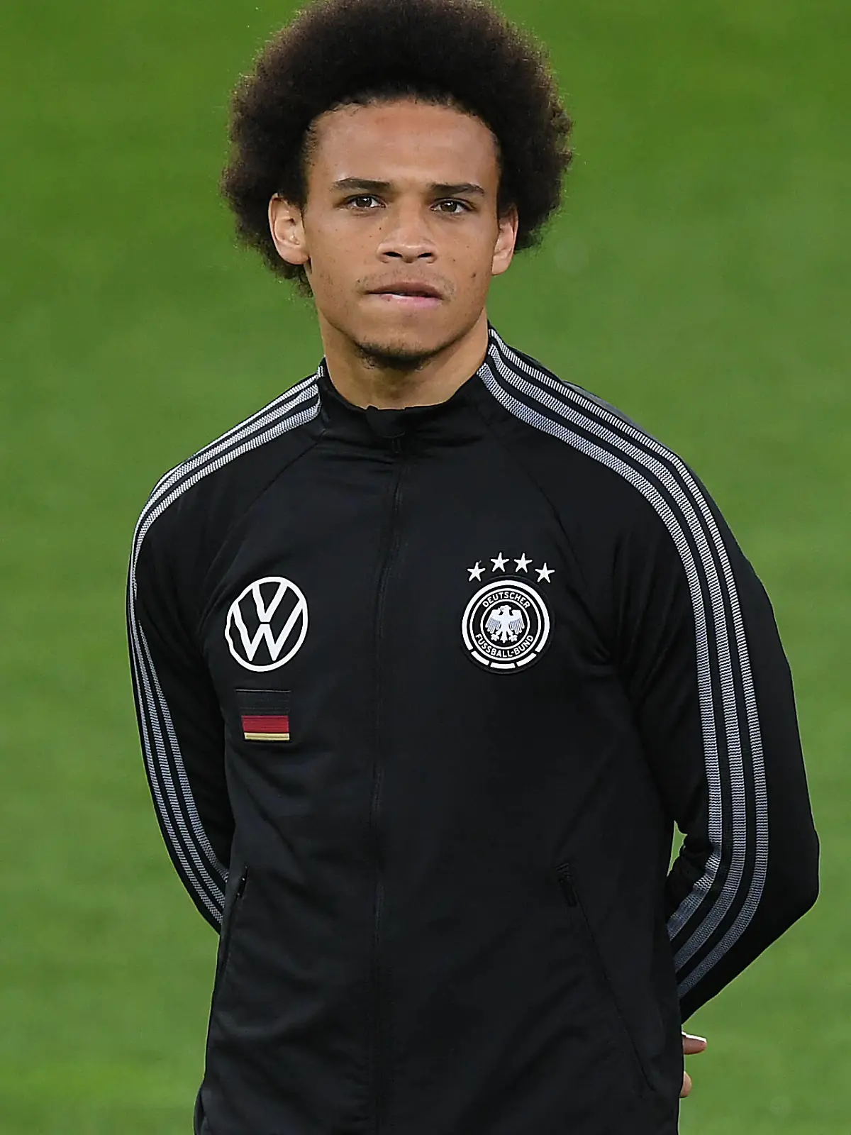 Fußball Länderspiel Deutschland - Dänemark am 02.06.2021 im Tivoli Stadion in Innsbruck Leroy Sane  Deutschland  DFB regulations prohibit any use of photographs as image sequences and/or quasi-video. *** Football international match Germany Denmark on 02 06 2021 at Tivoli Stadium in Innsbruck Leroy Sane Germany DFB regulations prohibit any use of photographs as image sequences and or quasi video xRx 