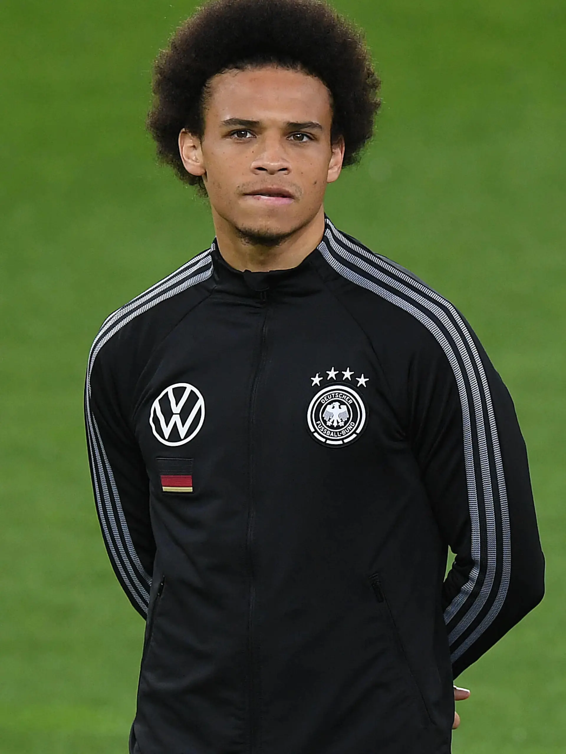 Fußball Länderspiel Deutschland - Dänemark am 02.06.2021 im Tivoli Stadion in Innsbruck Leroy Sane  Deutschland  DFB regulations prohibit any use of photographs as image sequences and/or quasi-video. *** Football international match Germany Denmark on 02 06 2021 at Tivoli Stadium in Innsbruck Leroy Sane Germany DFB regulations prohibit any use of photographs as image sequences and or quasi video xRx 