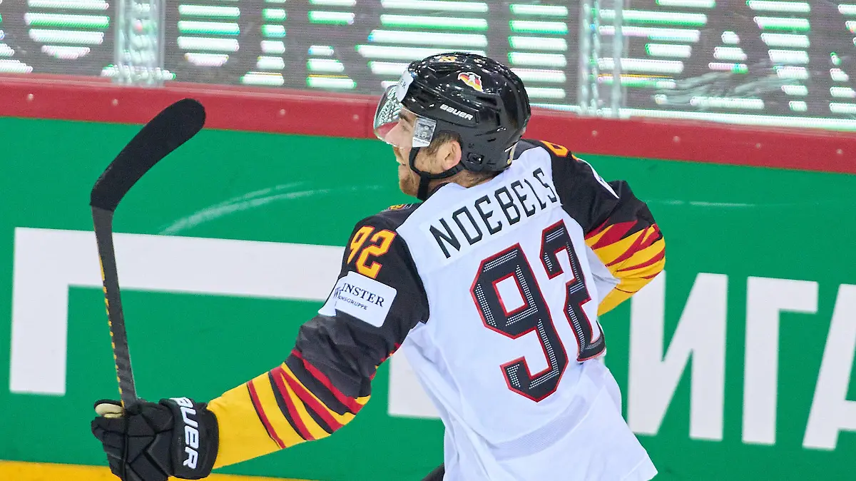 Marcel Noebels 92 of Germany scores the decisive penalty, celebration SWITZERLAND - GERMANY IIHF Ice hockey, Eishockey WORLD CHAMPIONSHIPS Quarterfinal, in Riga, Latvia, Lettland, June 3, 2021, Season 2020/2021