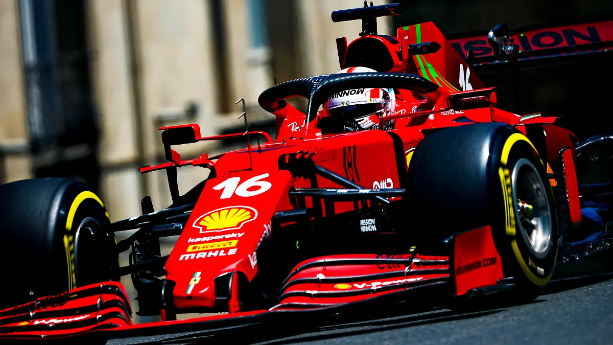 Formula 1 2021: Azerbaijan GP BAKU CITY CIRCUIT, AZERBAIJAN - JUNE 05: Charles Leclerc, Ferrari SF21 during the Azerbaijan GP at Baku City Circuit on Saturday June 05, 2021 in Baku, Azerbaijan. Photo by Andy Hone / LAT Images Images PUBLICATIONxINxGERxSUIxAUTxHUNxONLY GP2106_091630_ONY1289