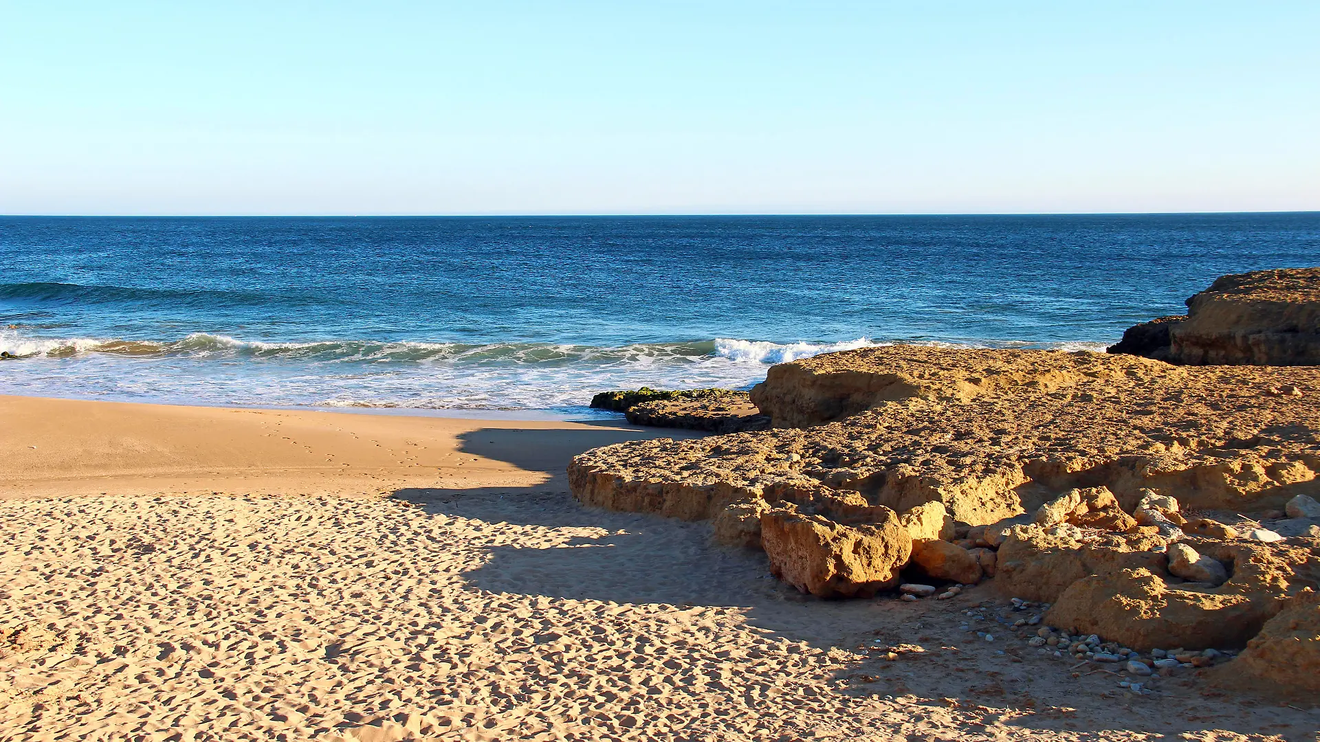 Beautiful beach in Carcavelos near Lisbon, Portugal
