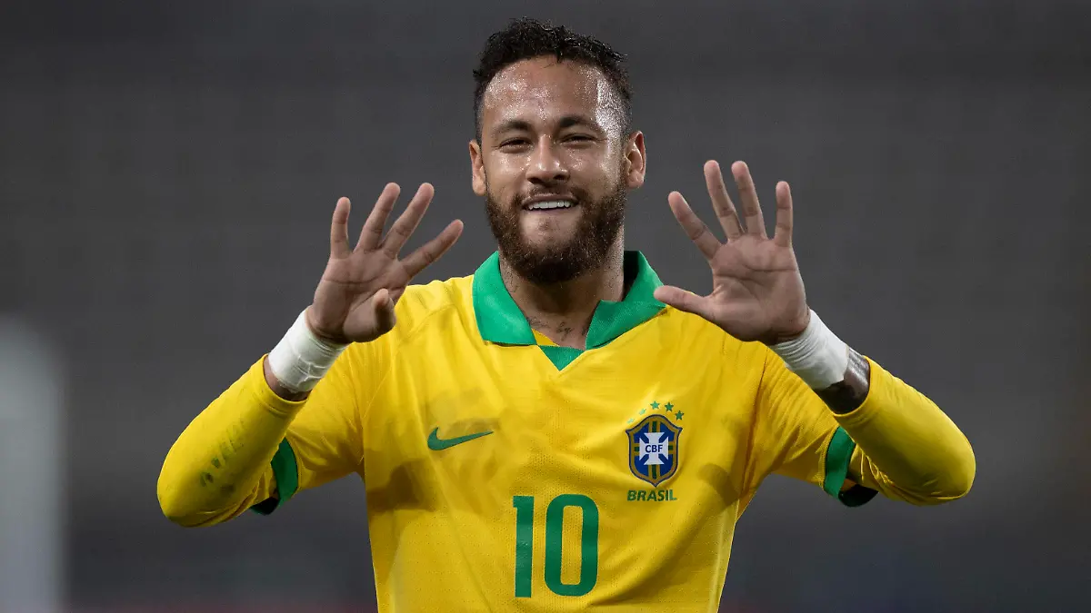 13th October 2020 National Stadium of Peru, Lima, Peru FIFA World Cup, WM, Weltmeisterschaft, Fussball 2022 qualifying Peru versus Brazil Neymar of Brazil celebrates his penalty goal in the 28th minute 1-1 PUBLICATIONxNOTxINxUK ActionPlus12240927 LucasxFigueiredo/CBF