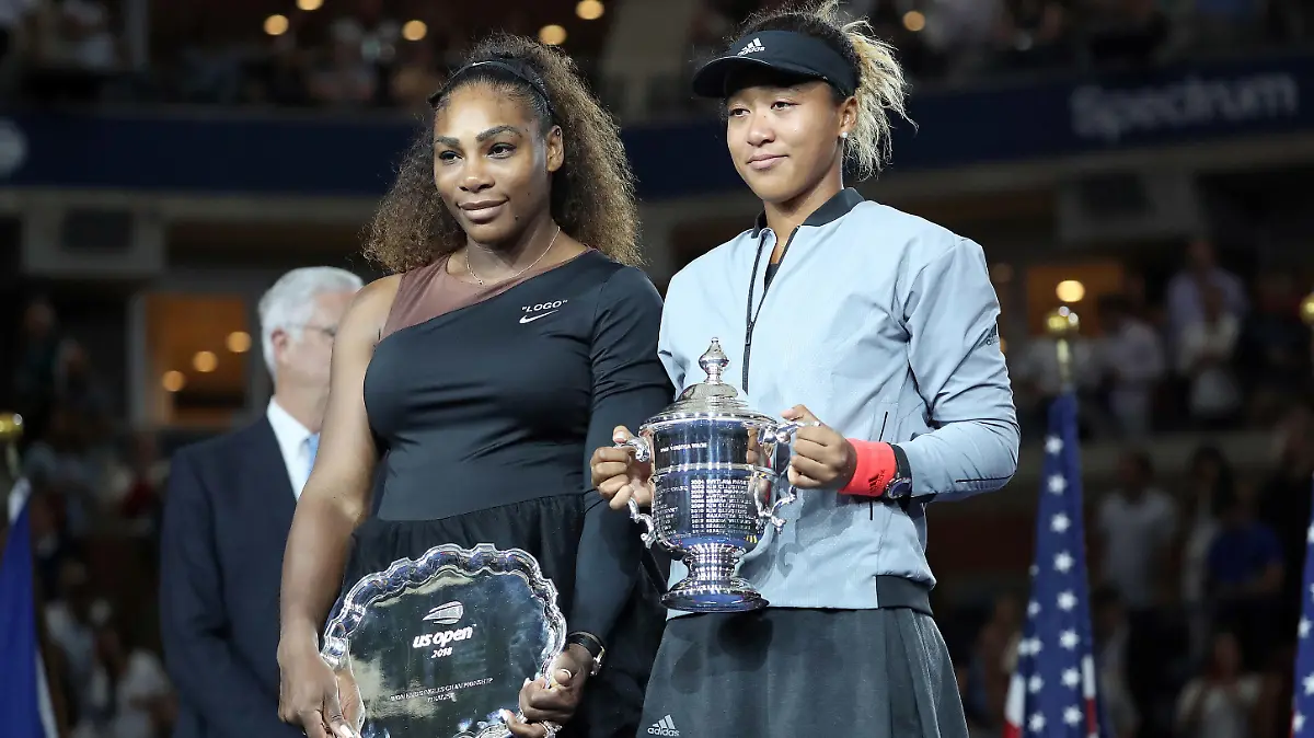 Tennis players Naomi Osaka and Serena Williams hold their respective trophies during the trophy presentation ceremony for the Women's singes title at the 2018 U.S. Open in New York, NY.
Pictured: Serena Wiliams,Naomi Osaka
Ref: SPL5022255 080918 NON-EXCLUSIVE
Picture by: SplashNews.com
Splash News and Pictures
Los Angeles: 310-821-2666
New York: 212-619-2666
London: 0207 644 7656
Milan: +39 02 4399 8577
Sydney: +61 02 9240 7700
photodesk@splashnews.com
World Rights,