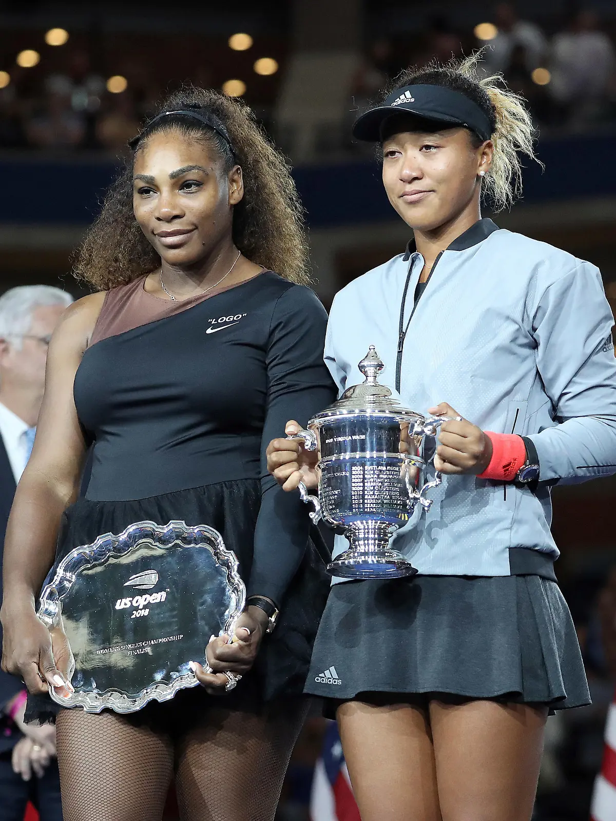 Tennis players Naomi Osaka and Serena Williams hold their respective trophies during the trophy presentation ceremony for the Women's singes title at the 2018 U.S. Open in New York, NY.

Pictured: Serena Wiliams,Naomi Osaka
Ref: SPL5022255 080918 NON-EXCLUSIVE
Picture by: SplashNews.com

Splash News and Pictures
Los Angeles: 310-821-2666
New York: 212-619-2666
London: 0207 644 7656
Milan: +39 02 4399 8577
Sydney: +61 02 9240 7700
photodesk@splashnews.com

World Rights, 
