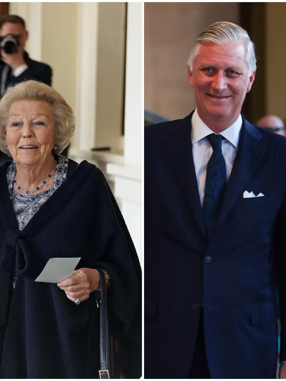 Prinzessin Amalia und Prinzessin Beatrix der Niederlande sowie Prinzessin Elisabeth mit ihrem Vater König Philippe von Belgien