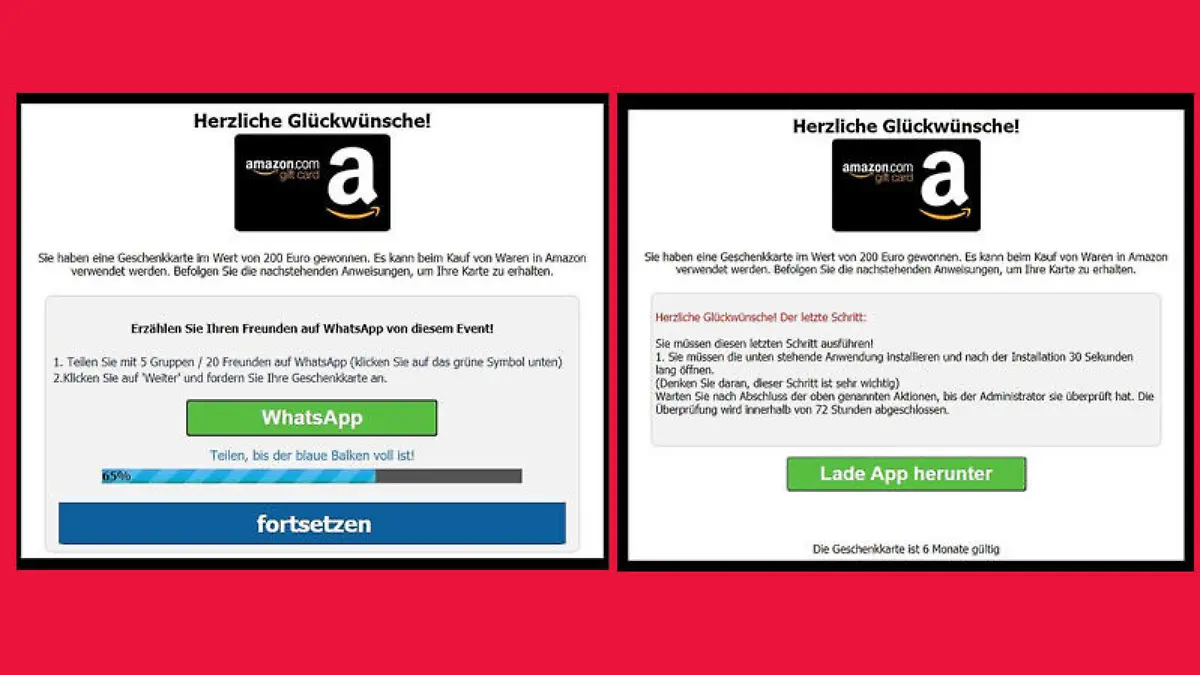 Ein Gewinnspiel zum 30-jährigen Jubiläum von Amazon? Das ist schon ist der erste Hinweis, dass hier etwas nicht stimmt.