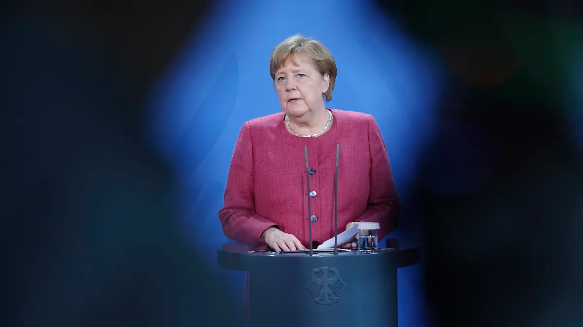 Pressekonferenz der Bundeskanzlerin zum G20 Global Health Summit Aktuell, 21.05.2021, Berlin, Bundeskanzlerin Angela Merkel im Portrait bei der Pressekonferenz zum Welt Gesundheitsgipfel der G 20 und der Europaeischen Union Berlin Berlin Deutschland *** Press Conference of the German Chancellor on the G20 Global Health Summit News, 21 05 2021, Berlin, German Chancellor Angela Merkel in portrait at the press conference on the G20 Global Health Summit and the European Union Berlin Berlin Germany