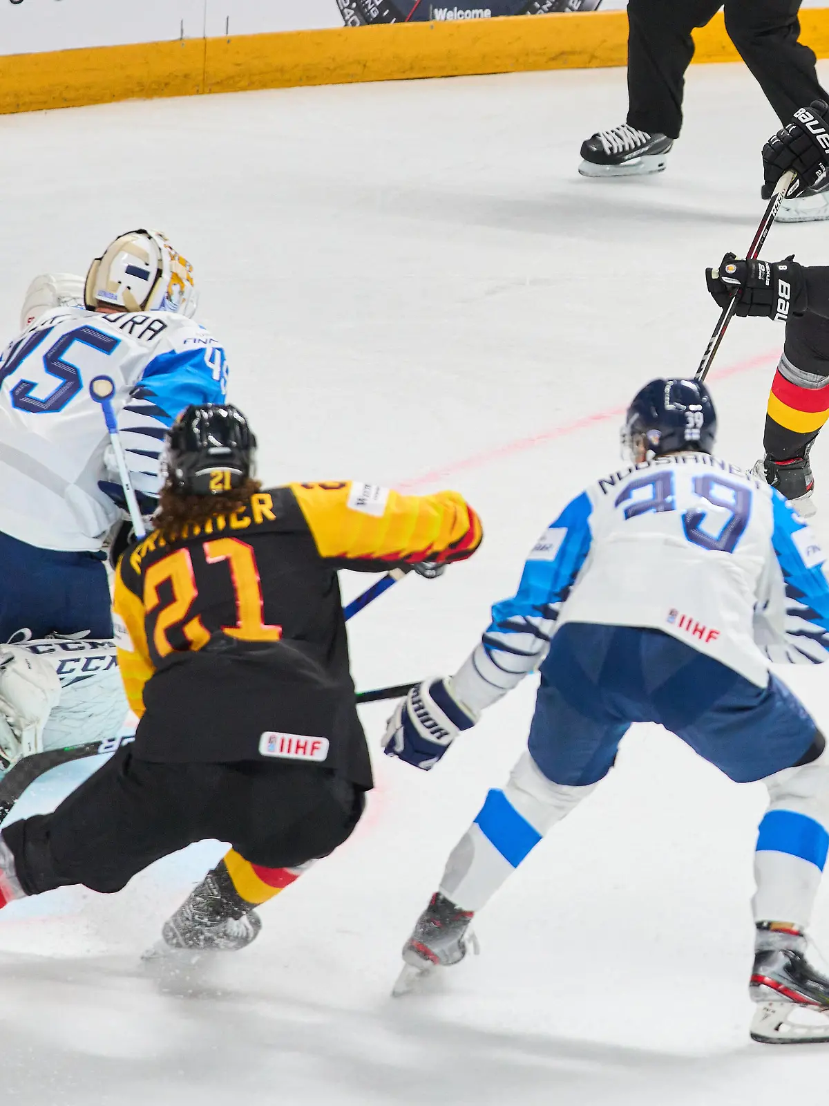  NHL, Eishockey Herren, USA Profi Tobias Rieder 8 of Germany NHL Buffalo Sabres chance for goal GERMANY - FINLAND IIHF Ice hockey, Eishockey WORLD CHAMPIONSHIPS Group stage Group B, in Riga, Latvia, Lettland, May 29, 2021, Season 2020/2021 