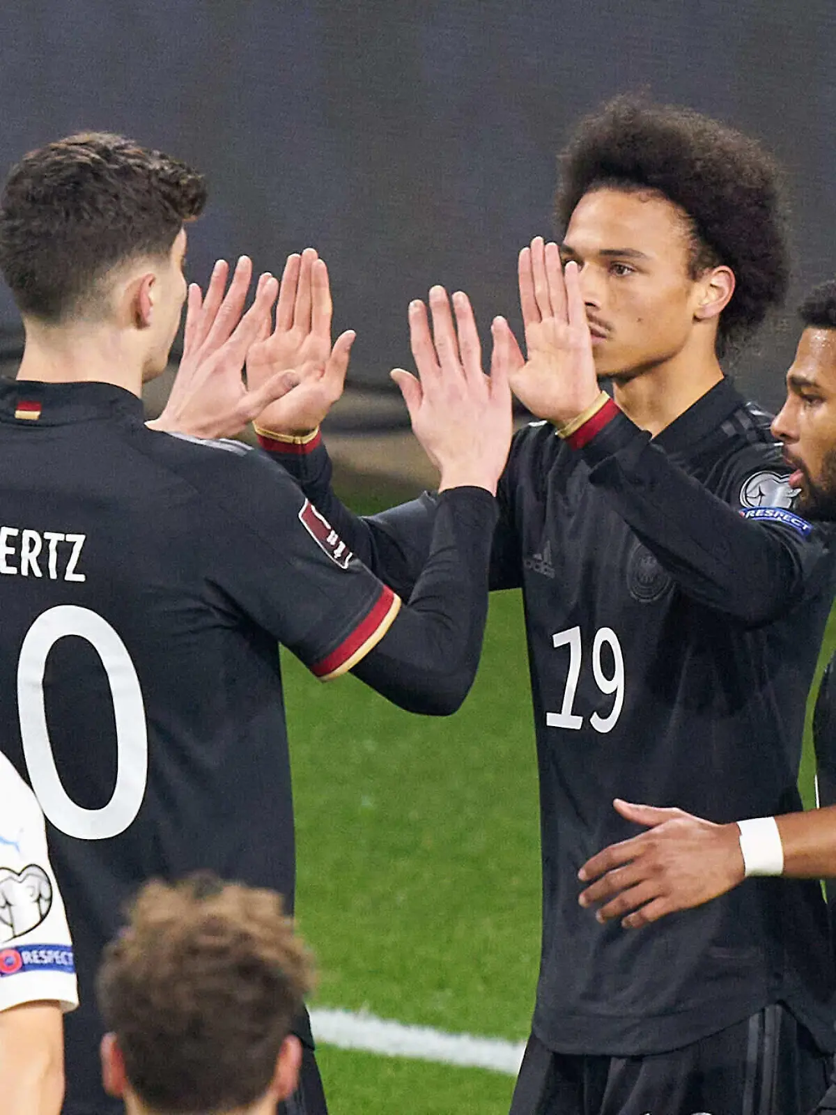  Kai HAVERTZ, DFB 10 celebrates his goal, happy, laugh, celebration, 2-0, Leroy SANE, DFB 19 Serge GNABRY, DFB 20 in the match GERMANY - ICELAND Deutschland - ISLAND Qualification for World Championships, WM Quali, Season 2020/2021, March 25, 2021 in Duisburg, Germany.