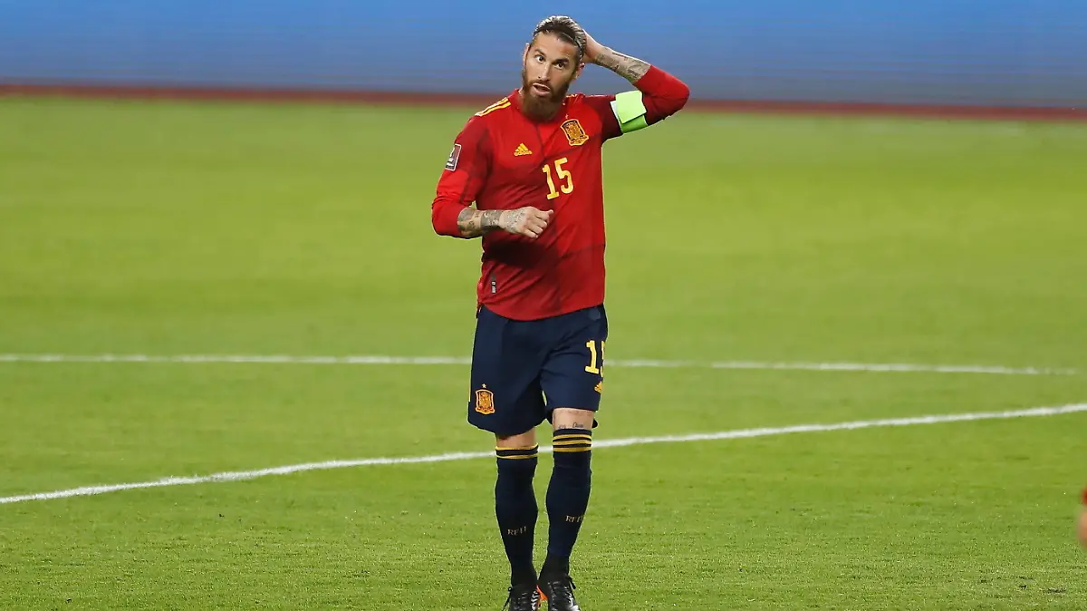 Sergio Ramos ESP, MARCH 31, 2021 - Football / Soccer : 2022 FIFA World Cup, WM, Weltmeisterschaft, Fussball European Qualifying round Group B Matchday 3 between Spain 3-1 Kosovo at the Estadio La Cartuja De Seville in Sevilla, Spain. Noxthirdxpartyxsales PUBLICATIONxNOTxINxJPN 0116287414st