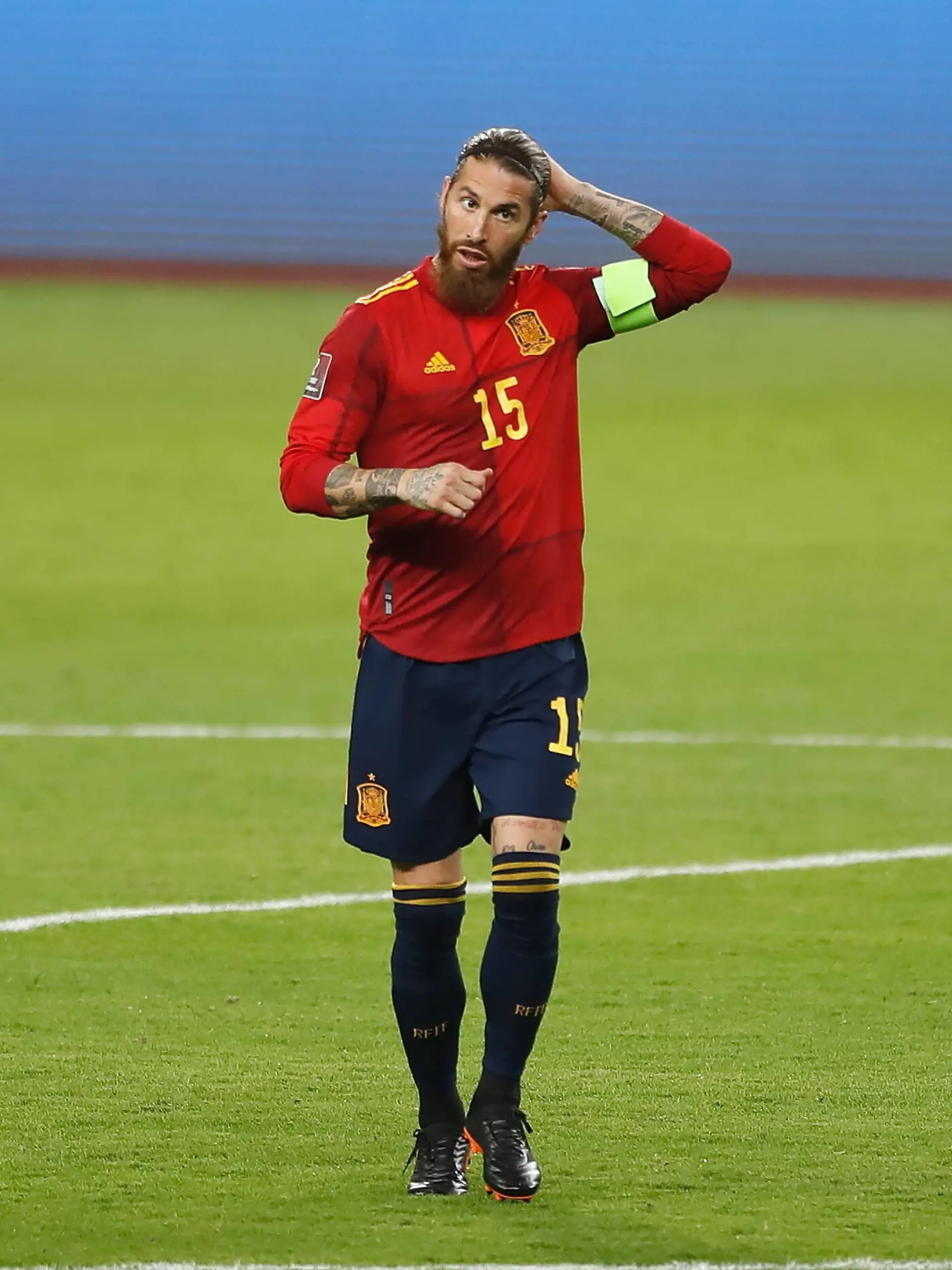  Sergio Ramos ESP, MARCH 31, 2021 - Football / Soccer : 2022 FIFA World Cup, WM, Weltmeisterschaft, Fussball European Qualifying round Group B Matchday 3 between Spain 3-1 Kosovo at the Estadio La Cartuja De Seville in Sevilla, Spain. Noxthirdxpartyxsales PUBLICATIONxNOTxINxJPN 0116287414st